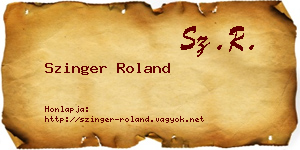 Szinger Roland névjegykártya